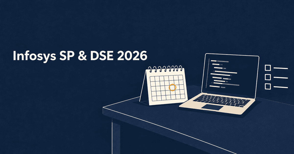 A desk calendar with one date ringed in saffron beside a laptop showing a coding editor and a three-step checklist, no logos